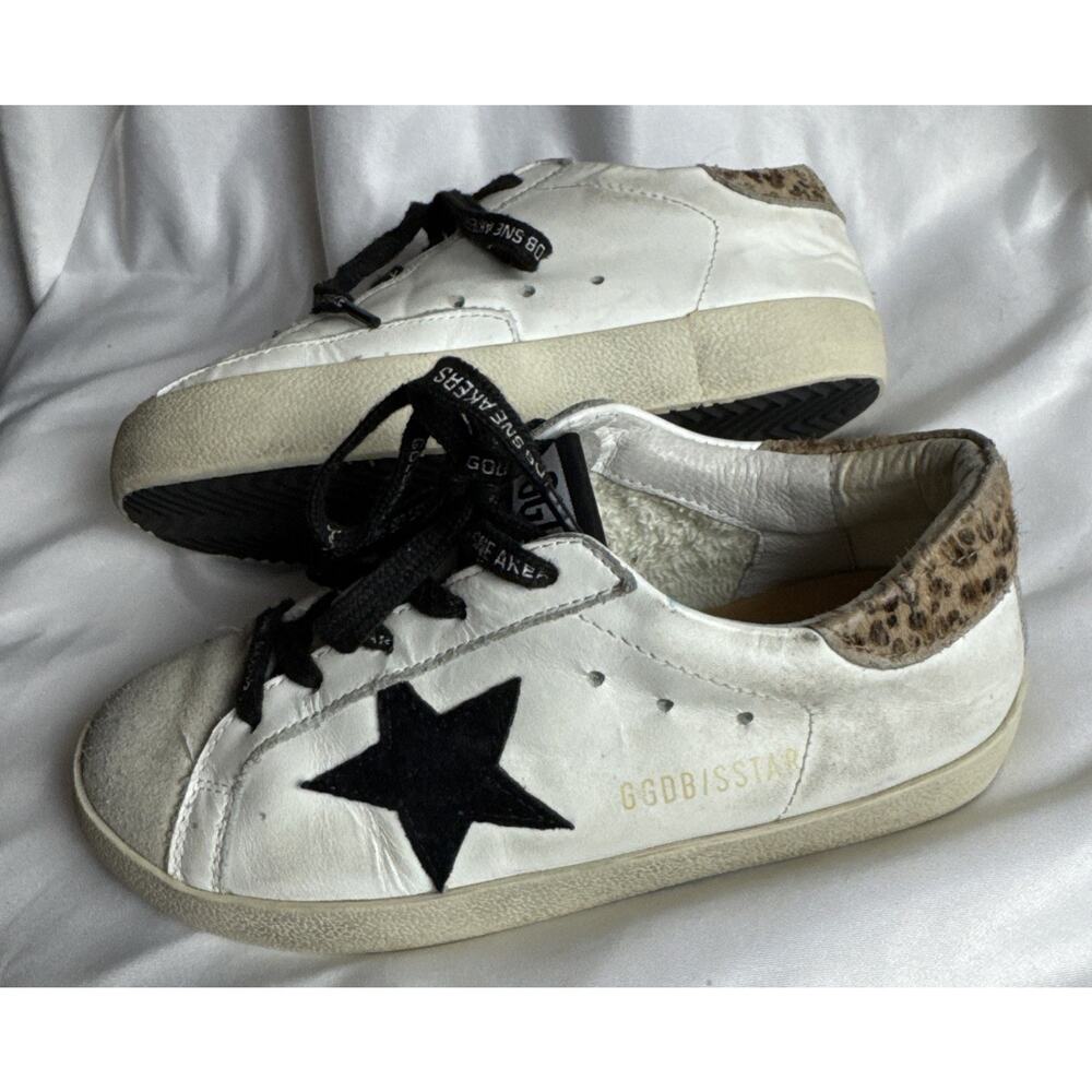 Golden Goose Super Star Classic Suede Toe Leopard Horsy Heel Size 34 Authentic - Picture 3 of 11